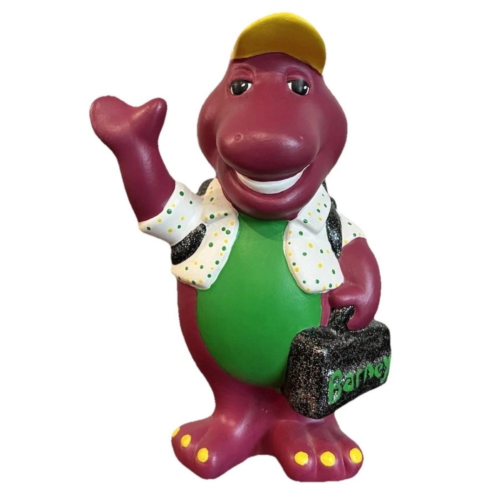 Barney Purple Dinosaur Figure‎ Ceramic Mold Handmade Hand Painted Vintage 90s
